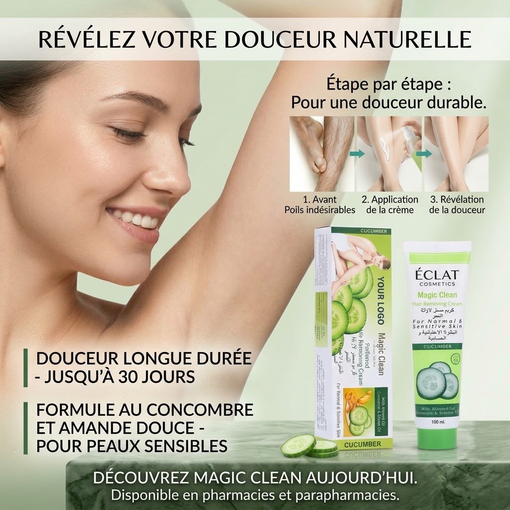 La Crème Épilatoire au Concombre & Amande Douce de Éclat Cosmetics, Douceur Longue Durée !