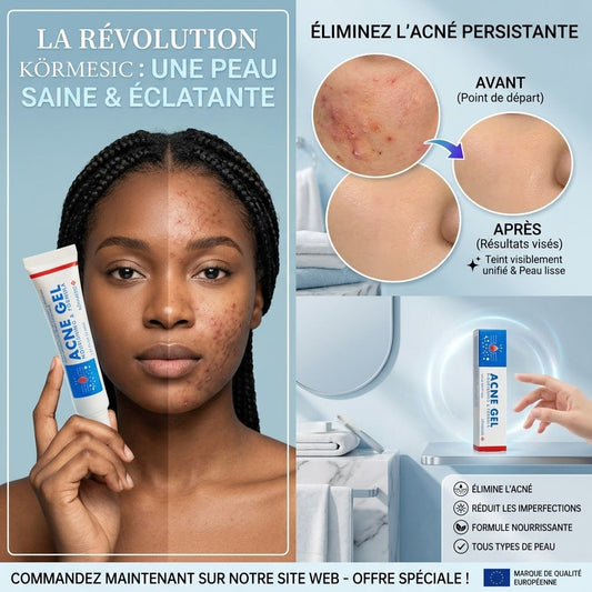 Dites adieu aux boutons et points noirs : La solution Gel Anti-Acné KÖRMESIC